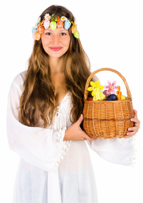 Easter Woman And Basket