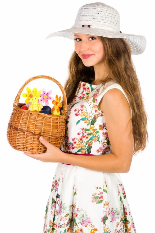 Easter Woman And Basket