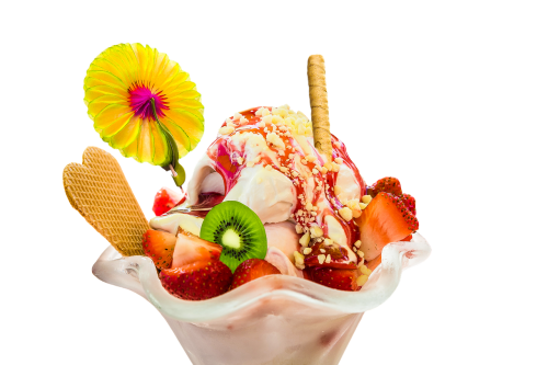 eat ice ice cream sundae