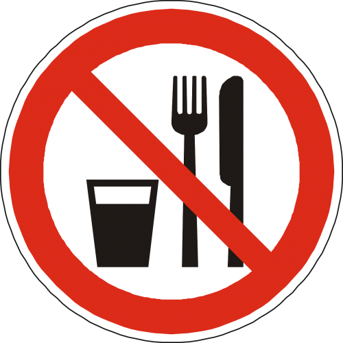 eat drink prohibited