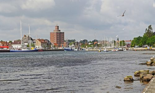 eckernförde the outer harbor harbour entrance