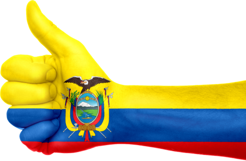 ecuador flag hand