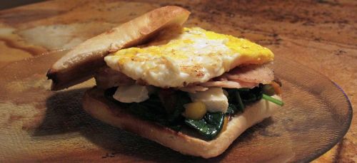 egg pork spinach