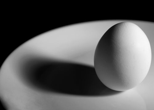 egg breakfast black and white