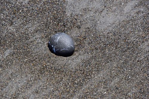 Egg Shaped Rock On Beach