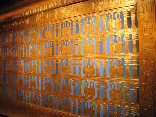 Egyptian Shrine Pattern In Gold