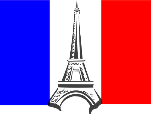 eiffel tower france flag