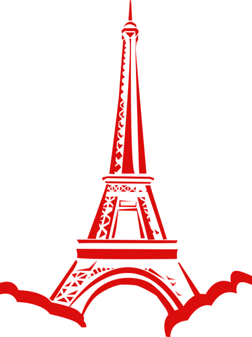 eiffel tower france red