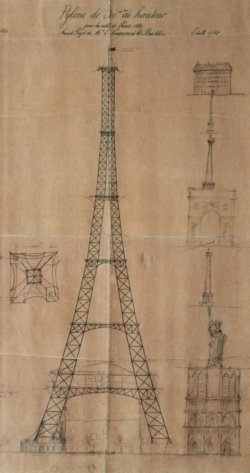 eiffel tower blueprints france