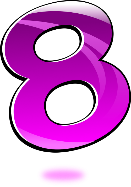eight glossy number