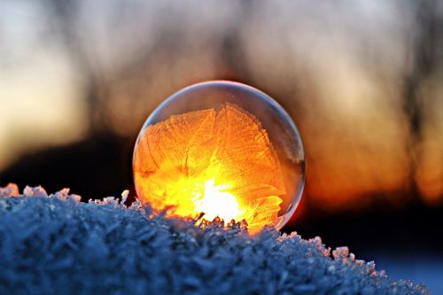 eiskristalle soap bubble winter