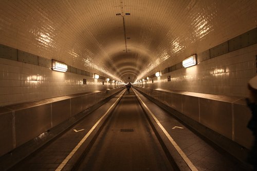 elbe tunnel  perspective  architecture