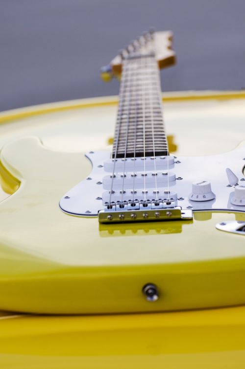 electric guitar canary yellow guitar