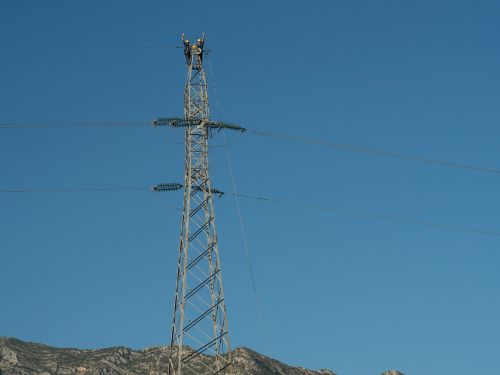 electrical tower electricity workers