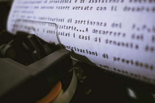 electronic typewriter writing