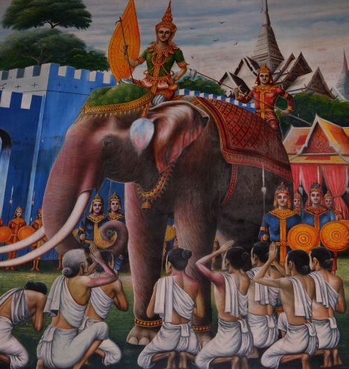 elephant praying riding