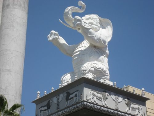 ornately-carved elephant statue