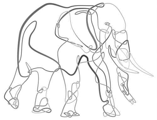 elephant knot drawing