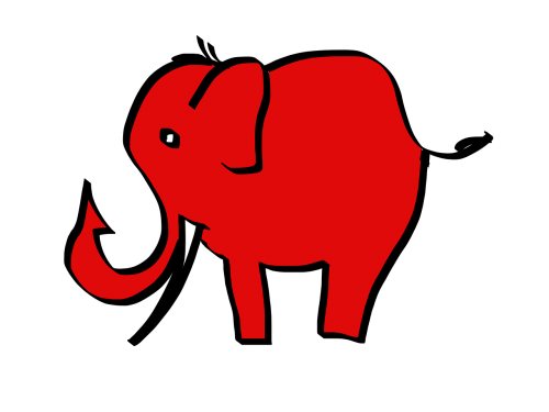 elephant red cartoon