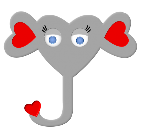 elephant animal heart