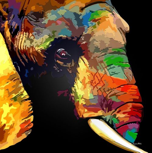 elephant abstract vibrant