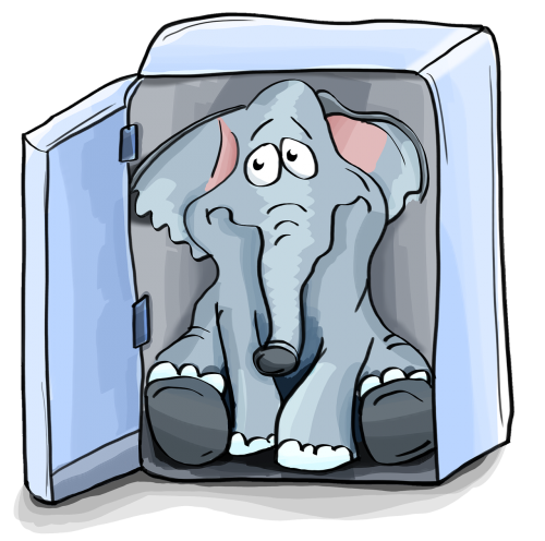 elephant refrigerator sitting
