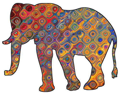 elephant motive decorations