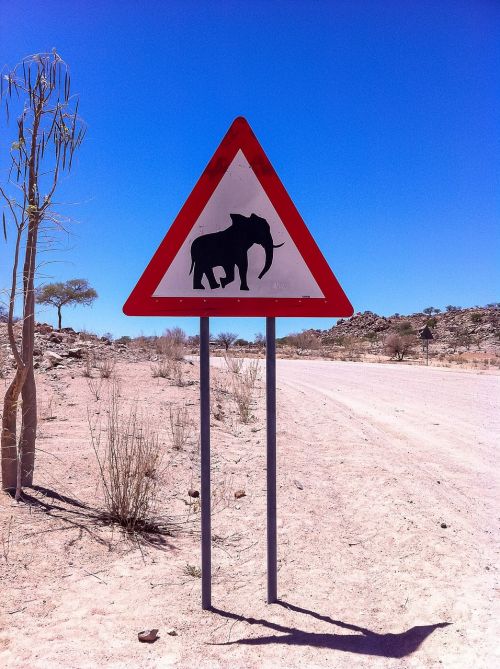 elephant sign road