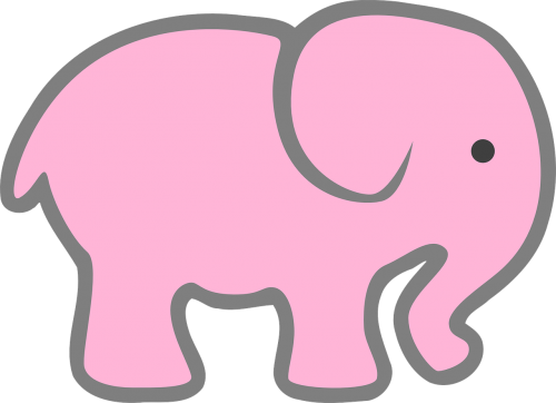 elephant baby pink