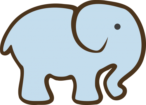 elephant silhouette blue