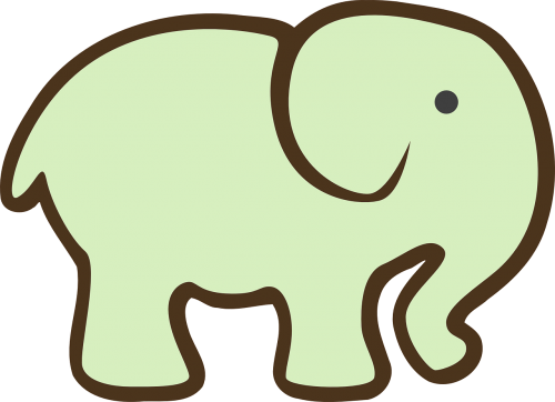 elephant silhouette mint