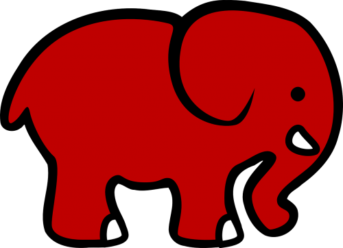 elephant profile red