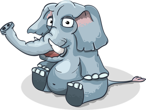 elephant  cartoon  sitting