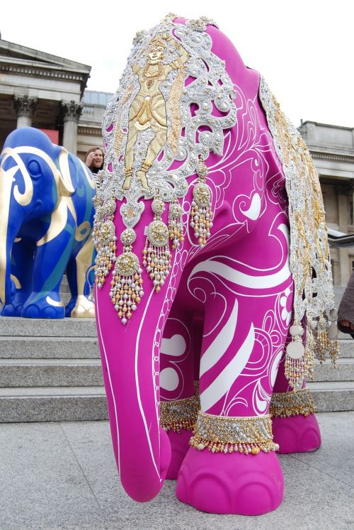 elephant art pink