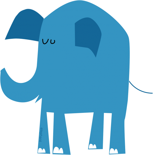 elephant blue happy