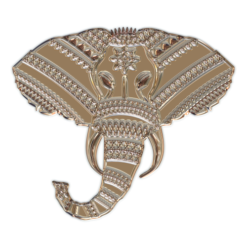 elephant head metallizer art