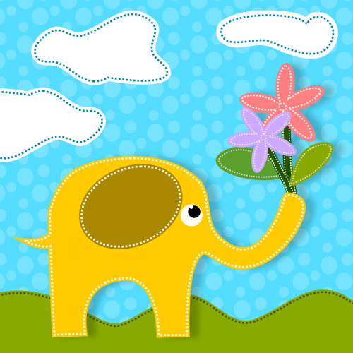 elephants animals flowers