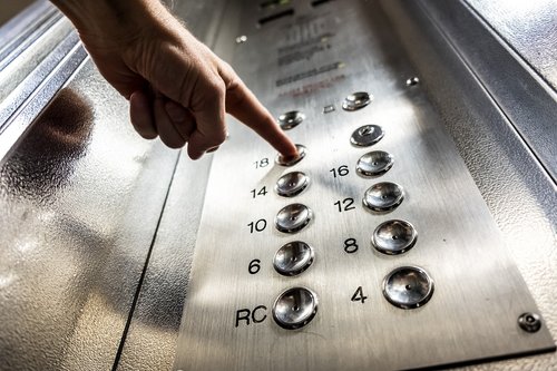 elevator  button  finger