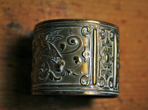 Embossed Brass Serviette Ring
