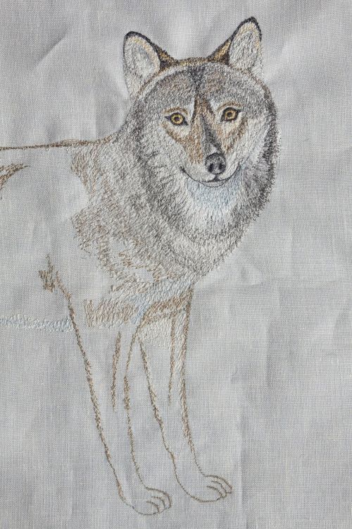 embroidery wolf fairy tales