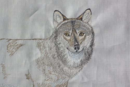 embroidery wolf fairy tales