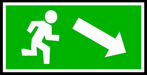 emergency exit green