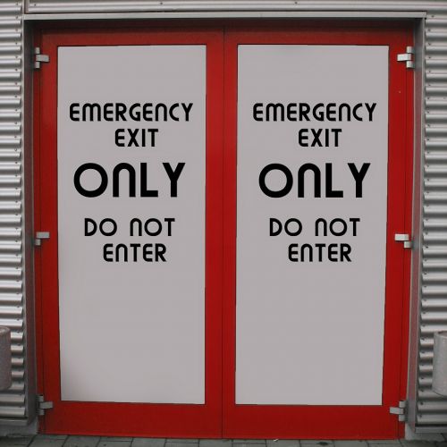 emergency exit output door