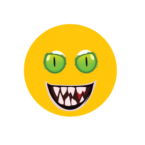 emoji face green eye