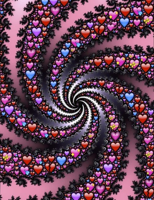 emoji hearts spiral