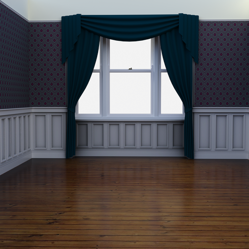 empty  room  curtains