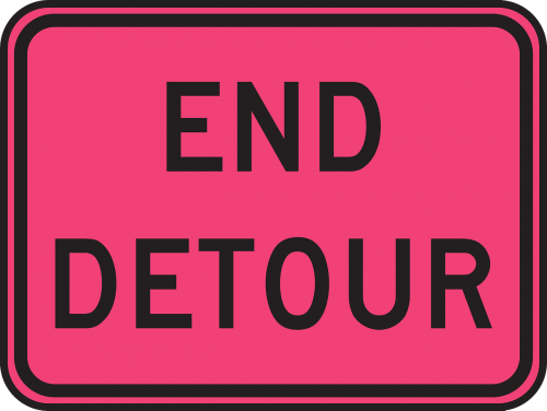 end detour sign