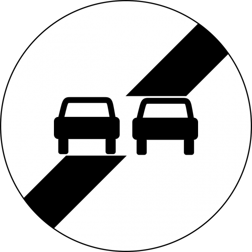 end of no overtaking traffic sign sign