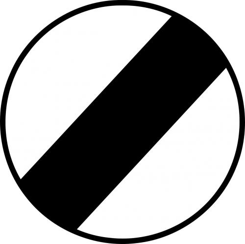 end of speed limit road sign symbol
