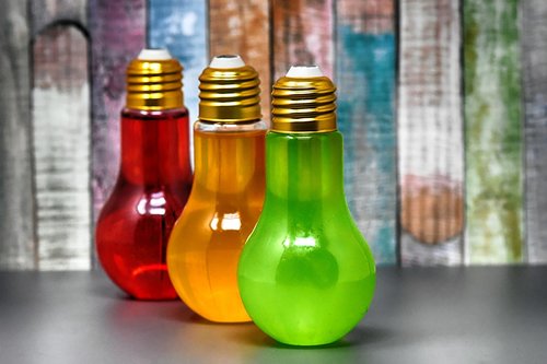 energy drinks  light bulbs  bottles